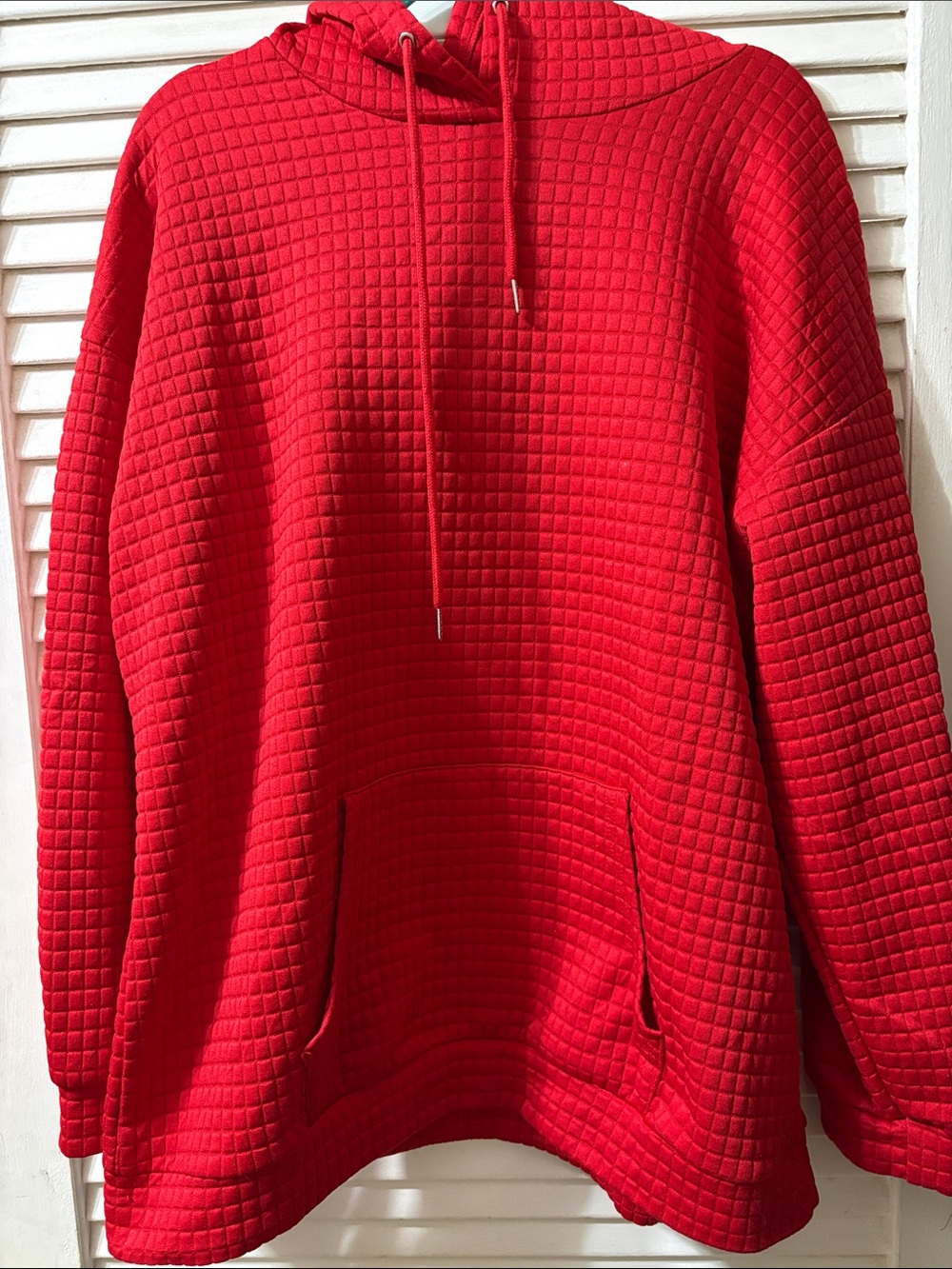 Women’s  Quilted Red Hoodie Sweater